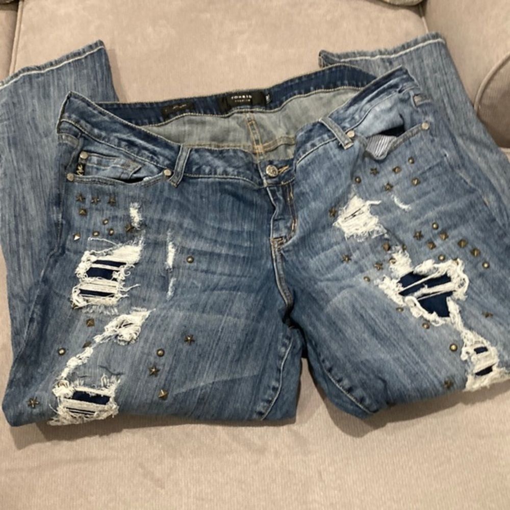 Torrid premium studded destructed boyfriend jeans